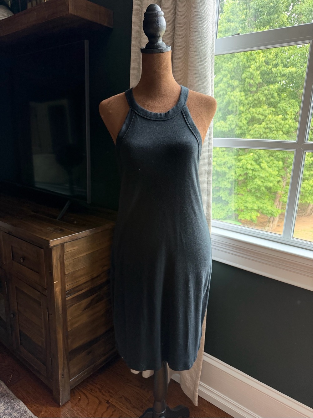 American Eagle Outfitters Black Halter Neck Tank Midi Dress Size L